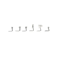 Multi-Pack Red Rose L-Bend Nose Pins 6 Pack - 20 Gauge