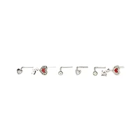 Multi-Pack Red Heart L-Bend Nose Pins 6 Pack - 20 Gauge