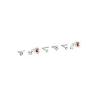 Multi-Pack Red Heart L-Bend Nose Pins 6 Pack - 20 Gauge