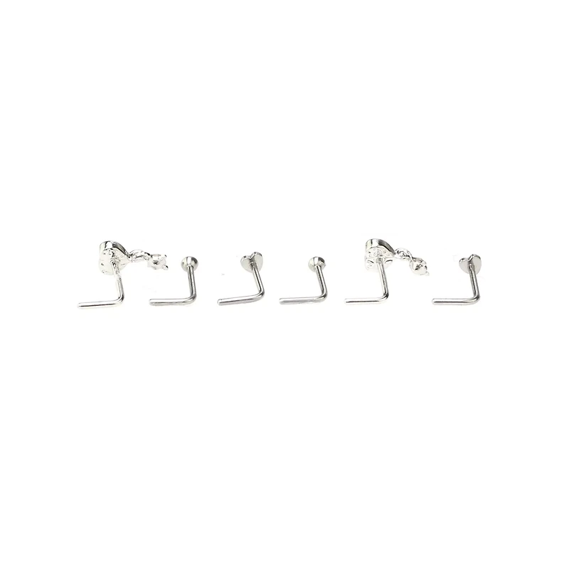 Multi-Pack Red Heart L-Bend Nose Pins 6 Pack - 20 Gauge