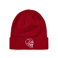 Red Skull Cuff Beanie Hat