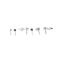 Multi-Pack CZ Skull Coffin Pin Nose Rings 6 Pack - 20 Gauge