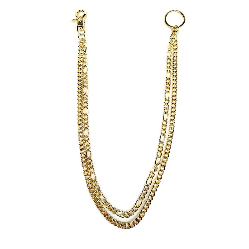 Goldtone Chain Link Multi-Row Wallet Chain