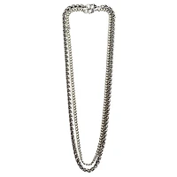 Multi-Pack Silvertone Braided Curb Chain Necklaces - 2 Pack