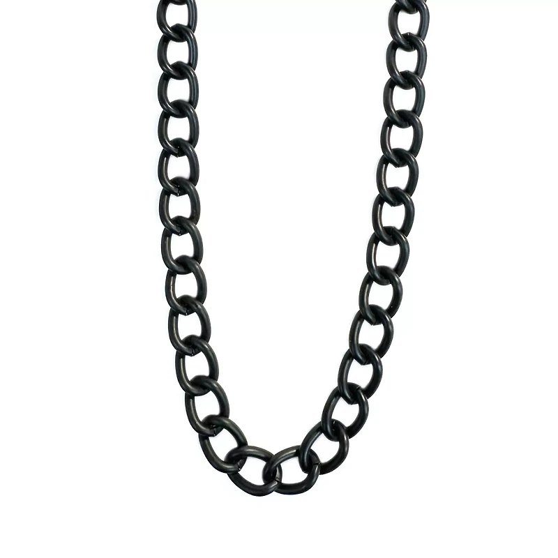 Black Thick Curb Chain Necklace