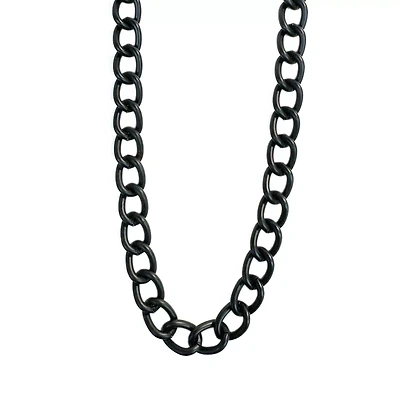 Black Thick Curb Chain Necklace