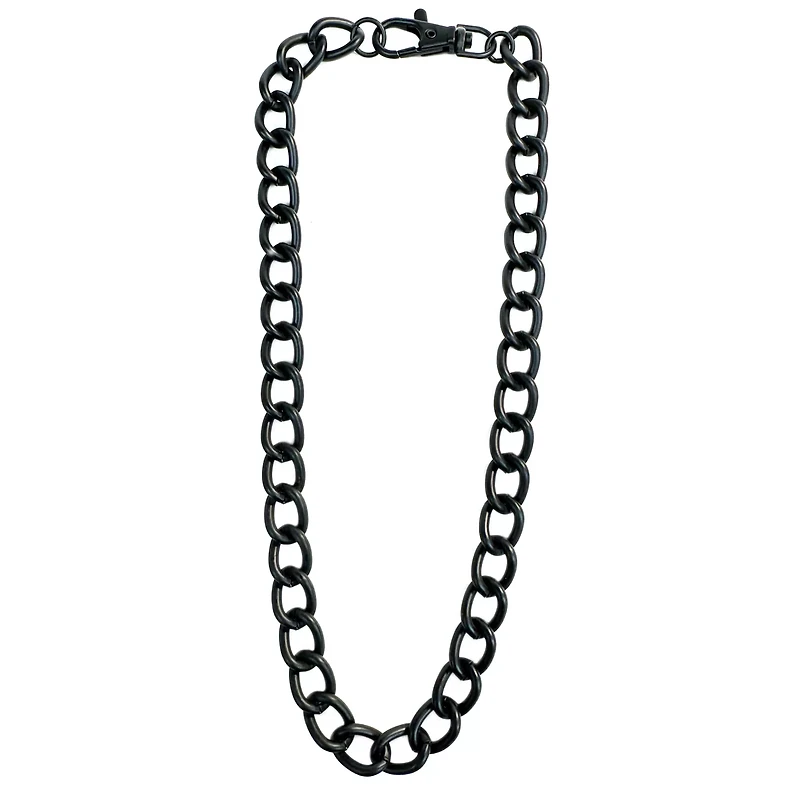 Black Thick Curb Chain Necklace