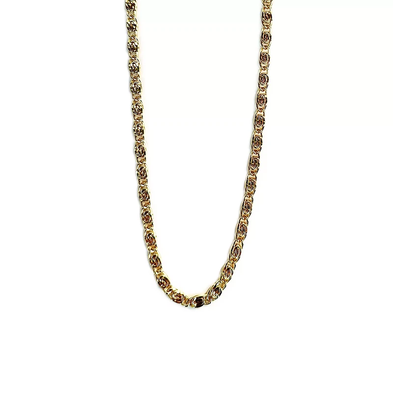Goldtone Swirl Link Chain Necklace