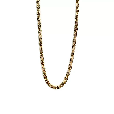 Goldtone Swirl Link Chain Necklace