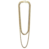 Multi-Pack Goldtone Curb Rope Chain Necklaces - 2 Pack