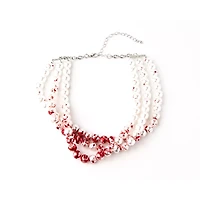 Pearl Effect Blood Choker Necklace