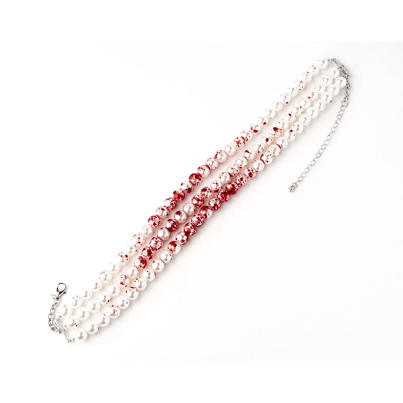 Pearl Effect Blood Choker Necklace
