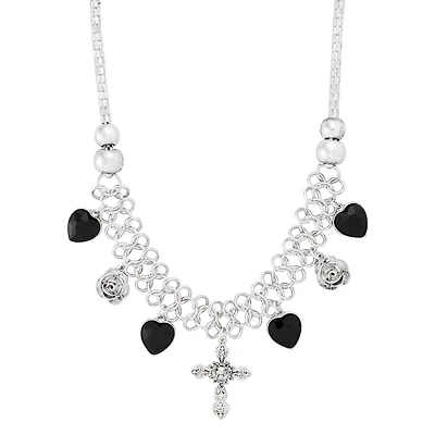 Cross Charm Choker Necklace