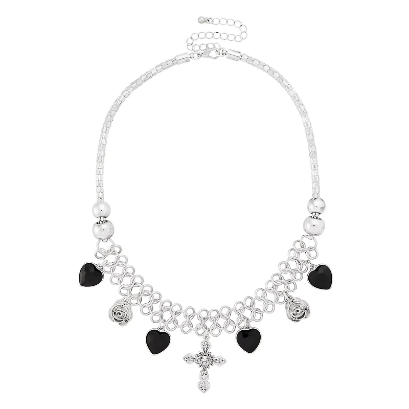 Cross Charm Choker Necklace