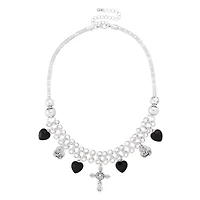 Cross Charm Choker Necklace