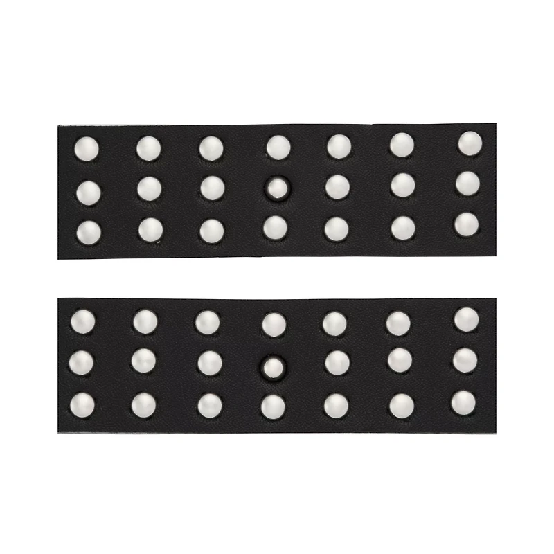 Black Double Buckle Studded Cuff Bracelet