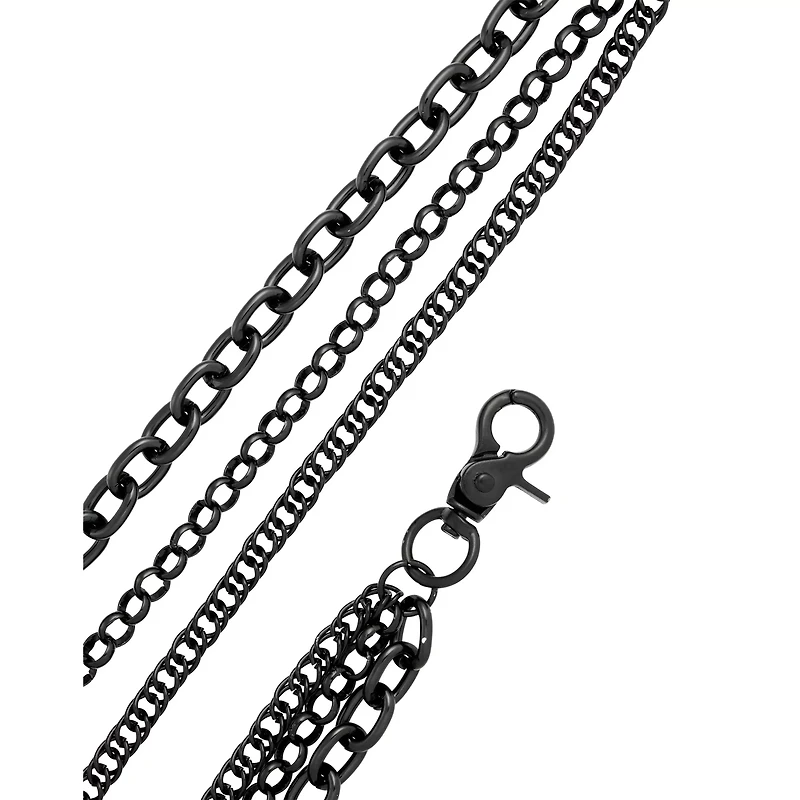Black Triple Row Wallet Chain