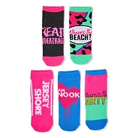 Multi-Pack Jersey Shore Ankle Socks - 5 Pair