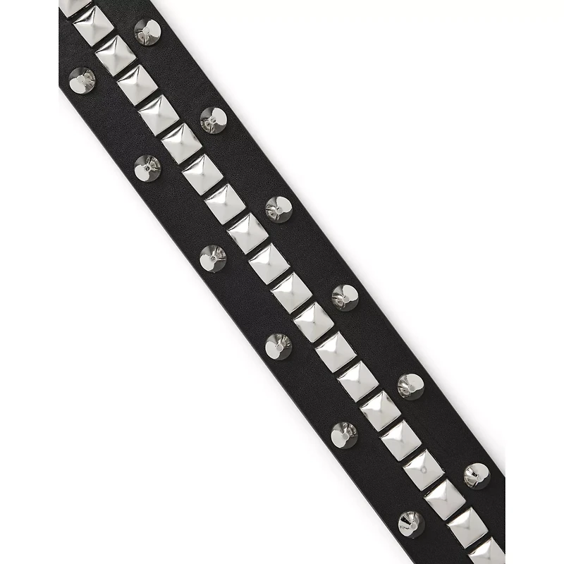 Black and Silvertone Studded Grommet Belt