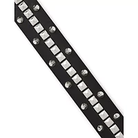 Black and Silvertone Studded Grommet Belt