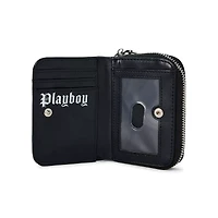 Playboy Star Patch and Safety Pin Zip Wallet