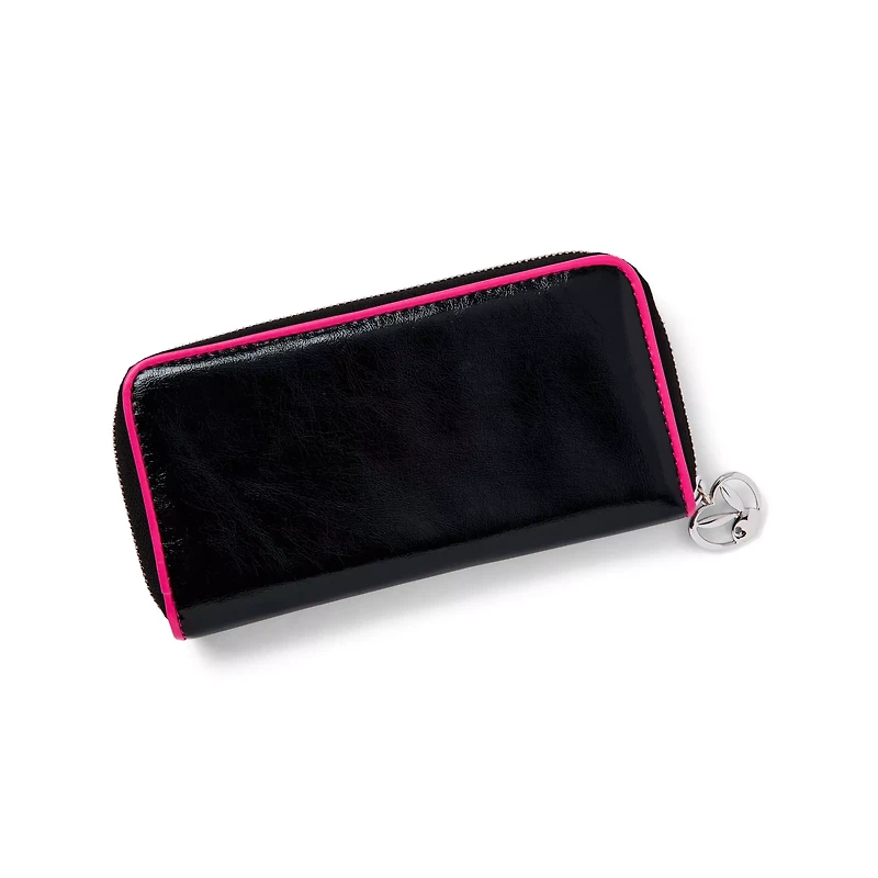 Playboy Large Star Patch and Safety Pin Zip Wallet