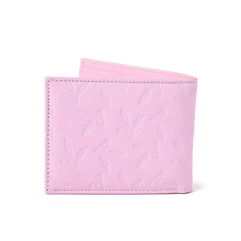 Pink Embossed Playboy Bunny Bifold Wallet