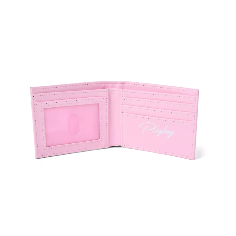 Pink Embossed Playboy Bunny Bifold Wallet