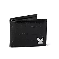 Black Debossed Playboy Bunny Bifold Wallet