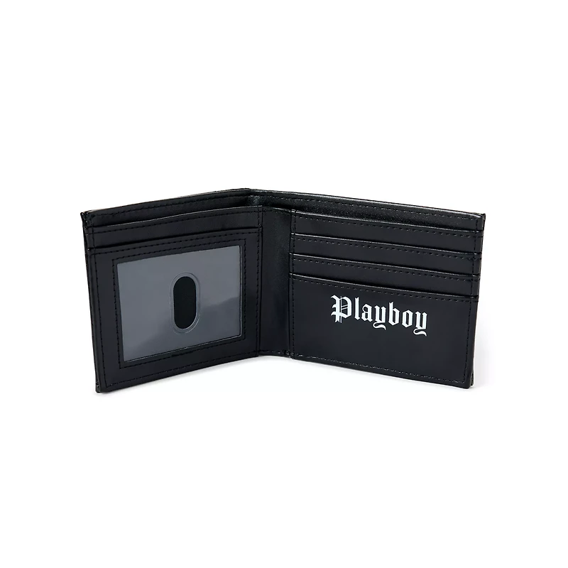 Black Debossed Playboy Bunny Bifold Wallet