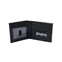 Black Debossed Playboy Bunny Bifold Wallet