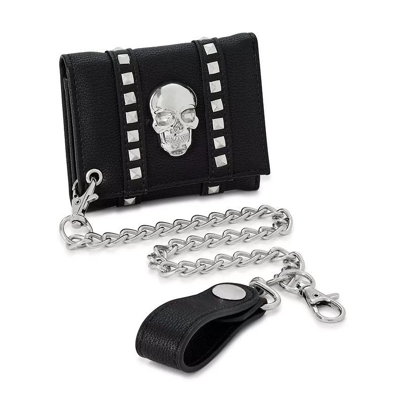 Studded Skull Chain Wallet