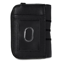 Black and Silver Ring Zip Wallet