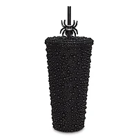 Rhinestone Studded Spider Cup with Straw - 20 oz.