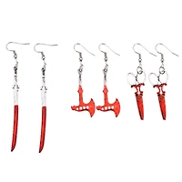 Multi-Pack Red Weaponry Dangle Earrings - 3 Pair