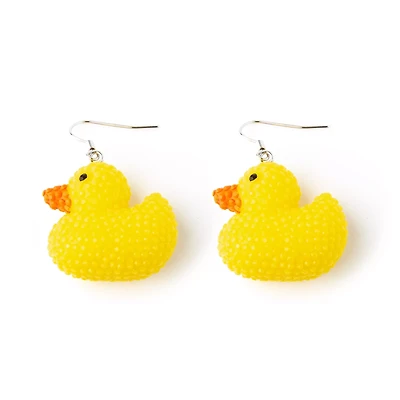 Bedazzled Duck Dangle Earrings