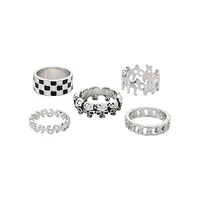 Multi-Pack Checkered Flame Rings - 5 Pack