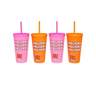 Multi-Pack Hooters Color Changing Cups with Straws 22 oz. - 4 Pack