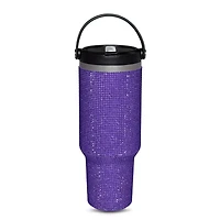 Purple Rhinestone Top Handle Travel Tumbler - 40 oz.