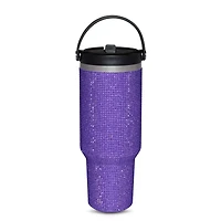 Purple Rhinestone Top Handle Travel Tumbler - 40 oz.
