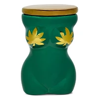 Leafy Bust Silhouette Stash Jar