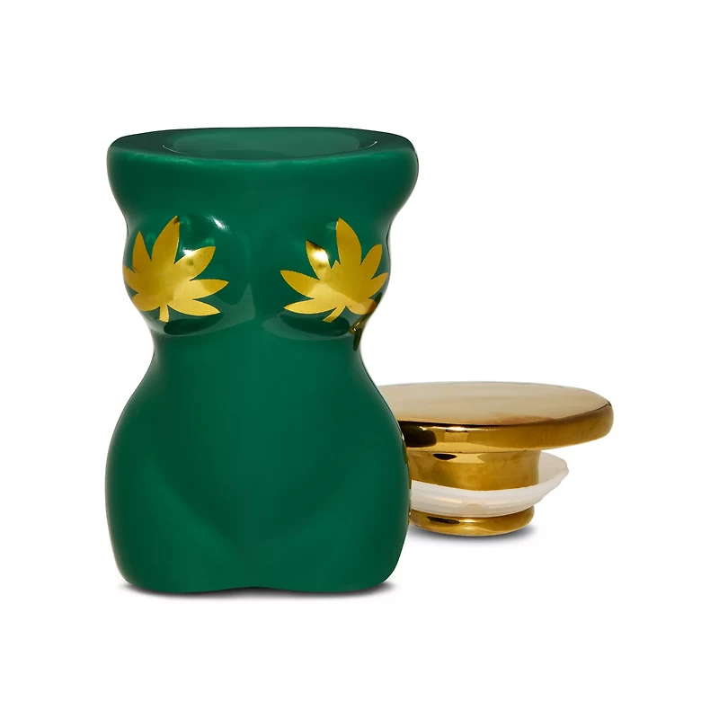 Leafy Bust Silhouette Stash Jar