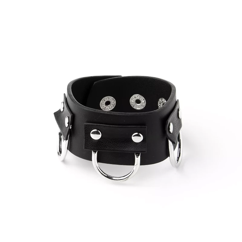 Black Leather Cuff Bracelet