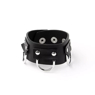 Black Leather Cuff Bracelet