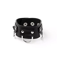 Black Leather Cuff Bracelet