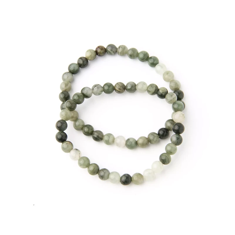 Green Onyx Beaded Bracelet - 2 Pack