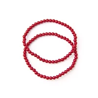 Rhodonite Beaded Bracelet - 2 Pack