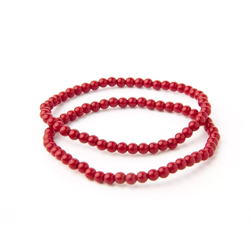 Rhodonite Beaded Bracelet - 2 Pack