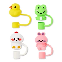 Multi-Pack Cute Animal Straw Toppers - 4 Pack