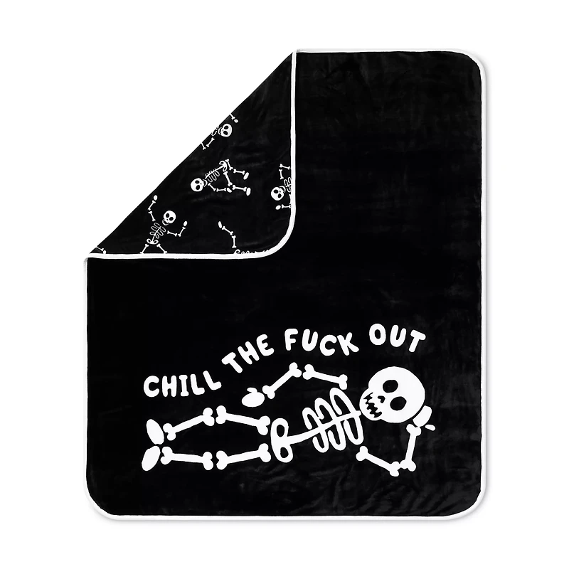 Chill Skeleton Reversible Fleece Blanket